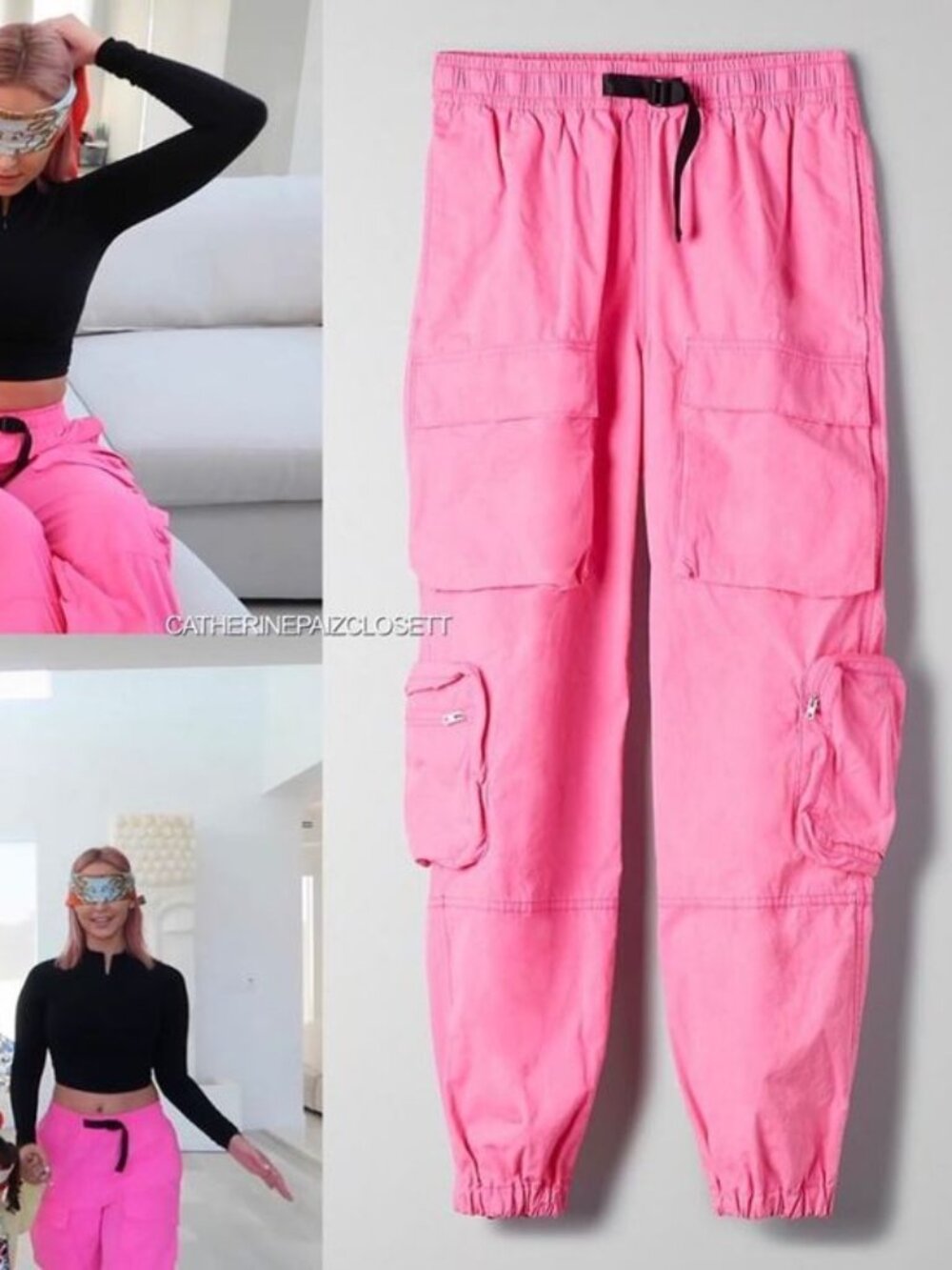 Aritzia TNA Overload Cargo Pants Bright Neon Pink Size XXS
